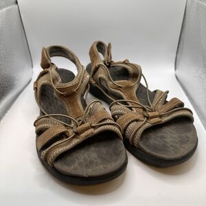 Clarks Tan Brown Strappy Outdoor Sandals
